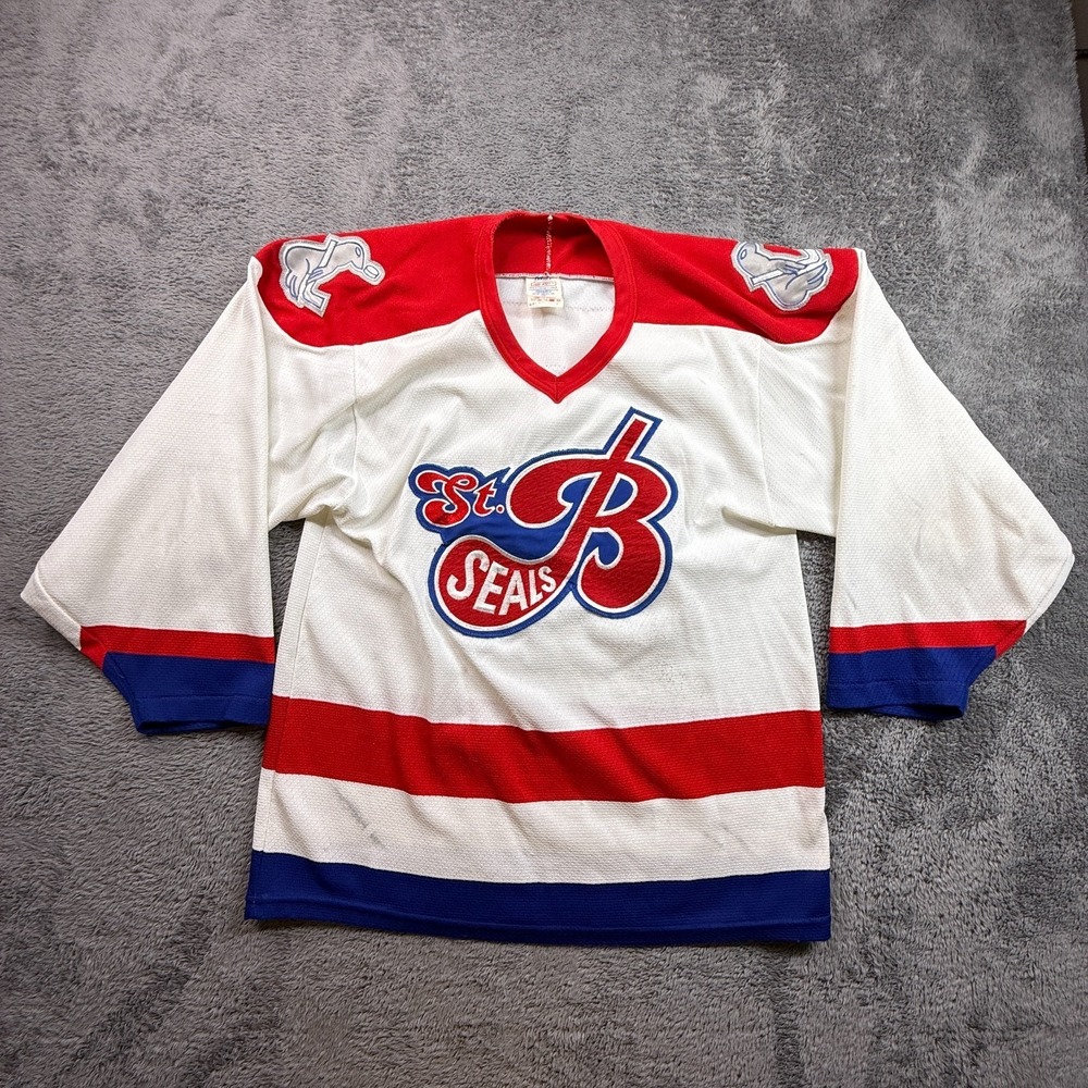VTG St Boniface Seals Hockey Jersey CCM Air-Knit Sport Maska Canada Mens S